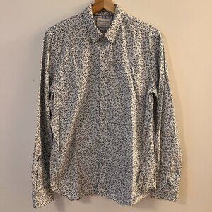 Denim & Flower Button-Down Shirt